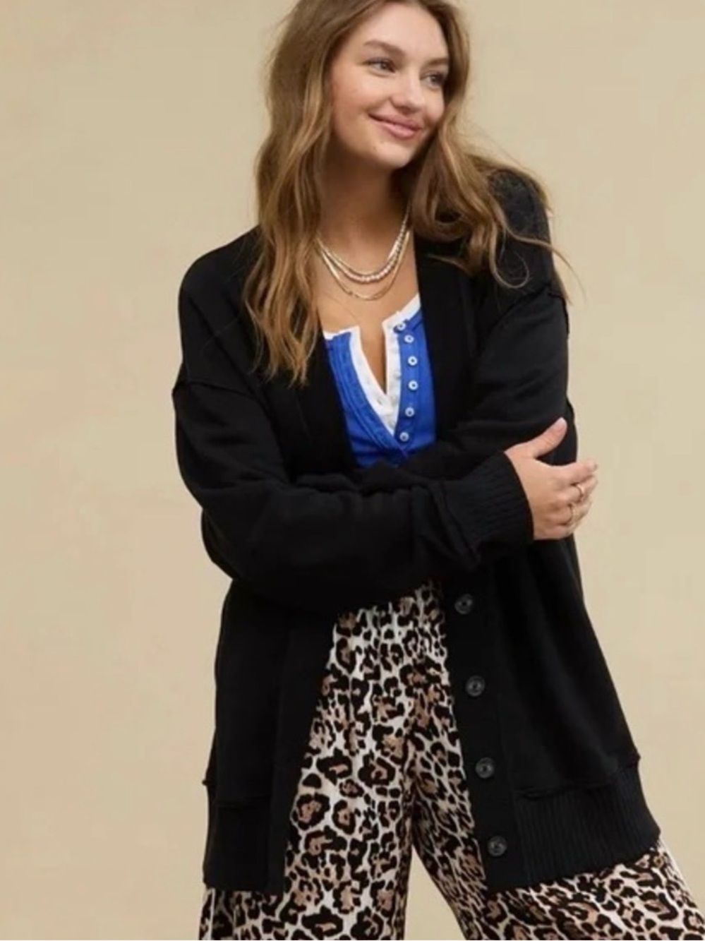 Aerie Black Fleece Women's Cardigan